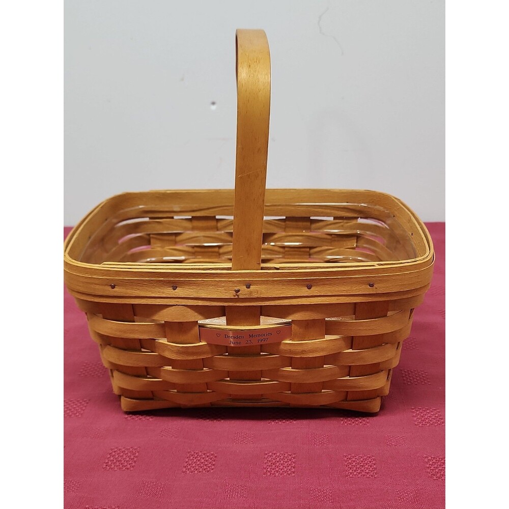 Vintage Longaberger Small Market Basket 11" X 8" With Plastic Liner 1997 EUC